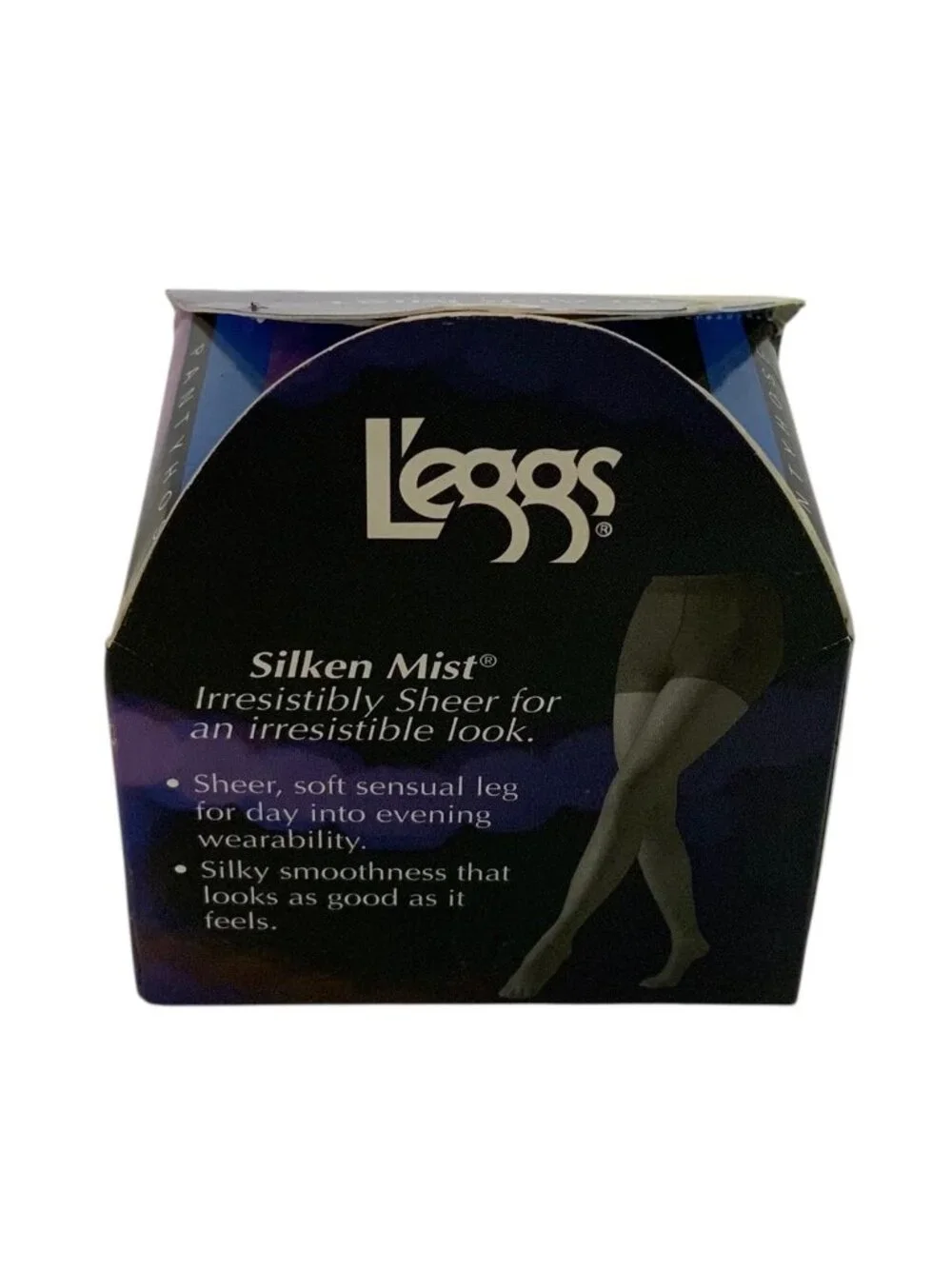 Leggs Silken Mist Pantyhose Q Queen Size Black Mist Control Top Silky Sheer New
